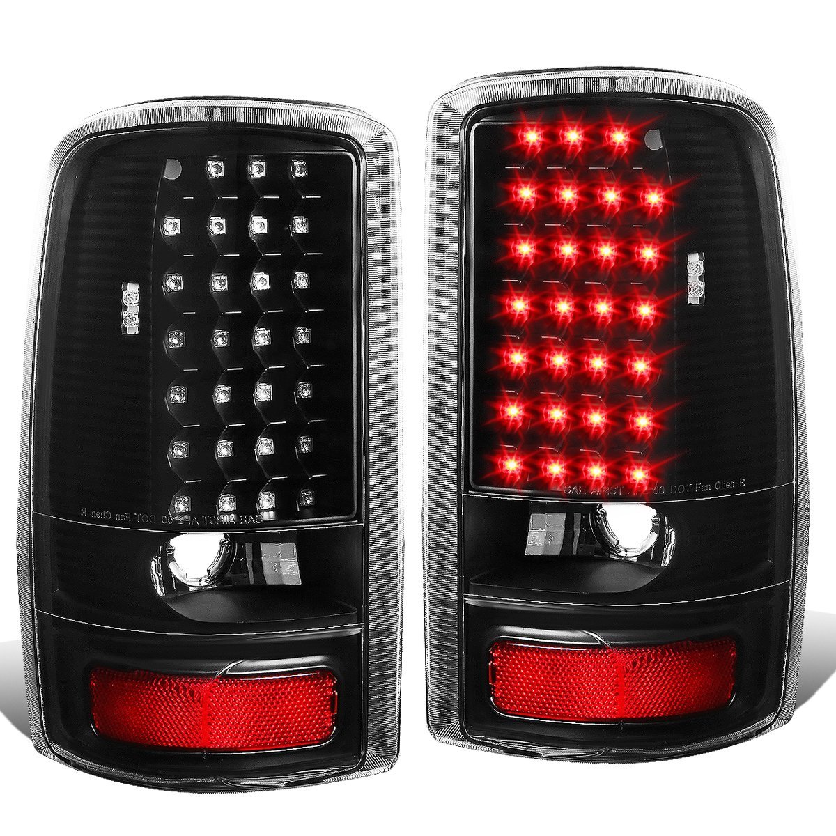 GMC Yukon/Chevy Suburban Pair of Black Housing Clear Tail Lights - Click Image to Close